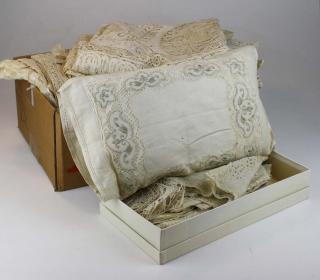 Appraisal: Lot Of Lace And Table Linens Incl Crocheted Doilies And