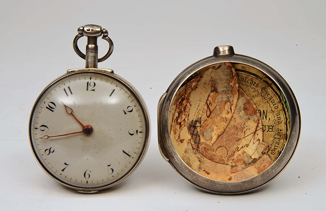 Appraisal: A GEORGE III SILVER PEAR CASED POCKET WATCH the enamelled