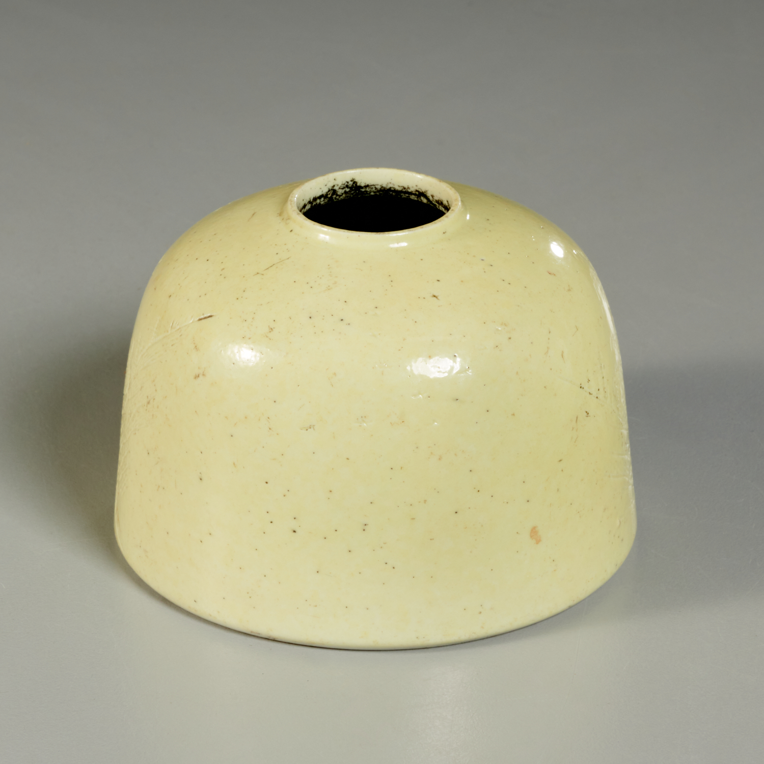 Appraisal: CHINESE PALE YELLOW PORCELAIN WATER POT Likely Qing Dynasty th-