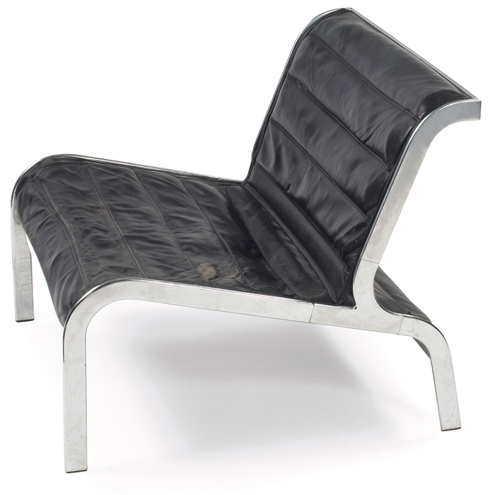 Appraisal: Olivier Mourgue lounge chair by Airborne International France polished metal