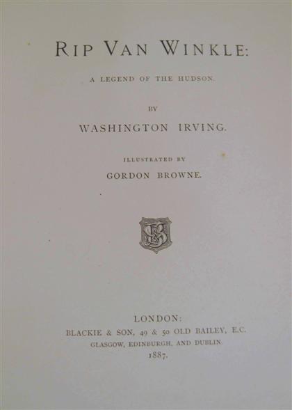 Appraisal: vol Kelligram Binding Washington Ivring Rip Van Winkle London Blackie