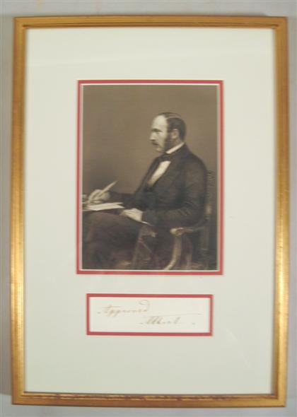 Appraisal: pieceAutograph Clipped Document Signed Albert Prince Dark bold signature Framed