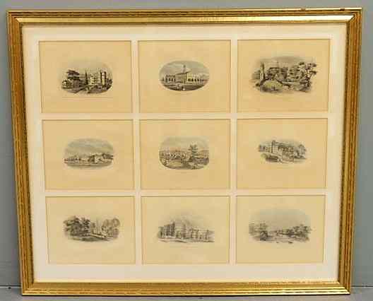 Appraisal: Nine engravings of views of the Bethlehem PA area to