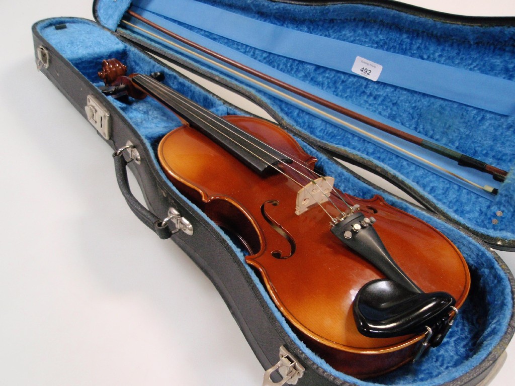 Appraisal: A modern violin bearing label Trtra by Rosetti Stradivarius model