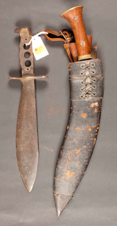 Appraisal: Indian Ghurka knife and scabbard with all three blades and