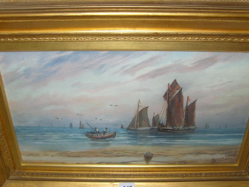 Appraisal: A late th century watercolour of a coastal scene with