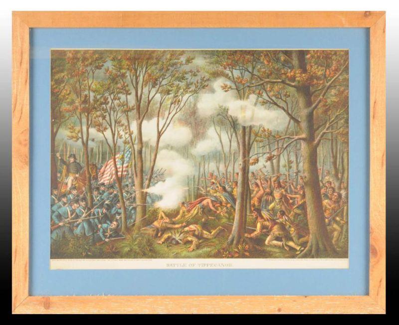 Appraisal: Kurz Allison Litho Battle of Tippecanoe Description Matted and framed