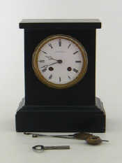 Appraisal: A Frodsham Victorian black slate clock with white enamel dial