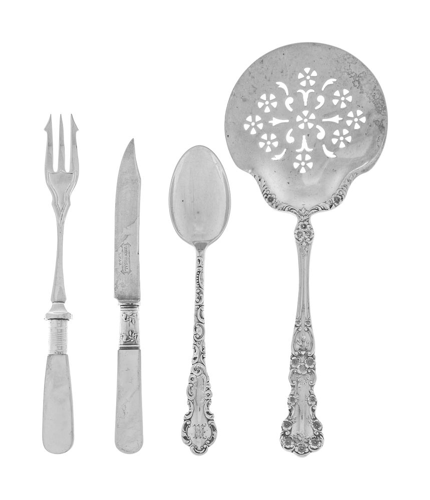 Appraisal: A Collection of Silver and Silver-Plate Flatware Articles A Collection