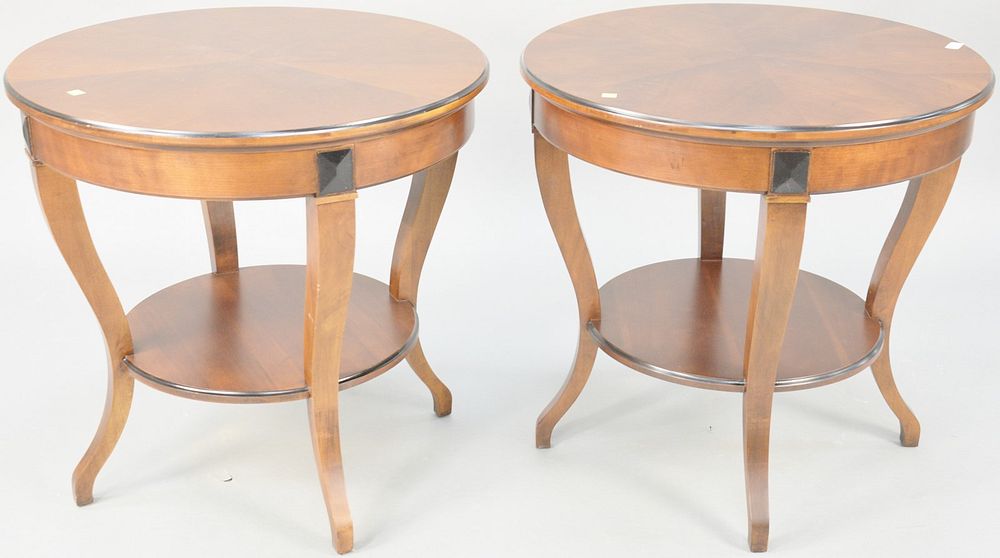 Appraisal: Two round contemporary side tables ht in dia in Provenance