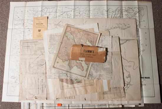 Appraisal: Maps Ten various plans of Baltimore including ''Flamm's New Index