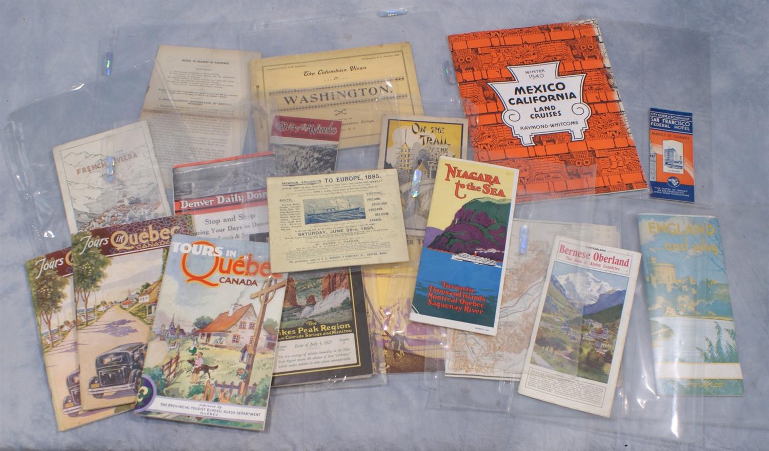 Appraisal: Travel ephemera two albums to include Canada Yosemite Europe Washington