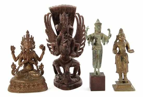 Appraisal: Collection of Southeast Asian Hindu and Buddhist figures carved wood