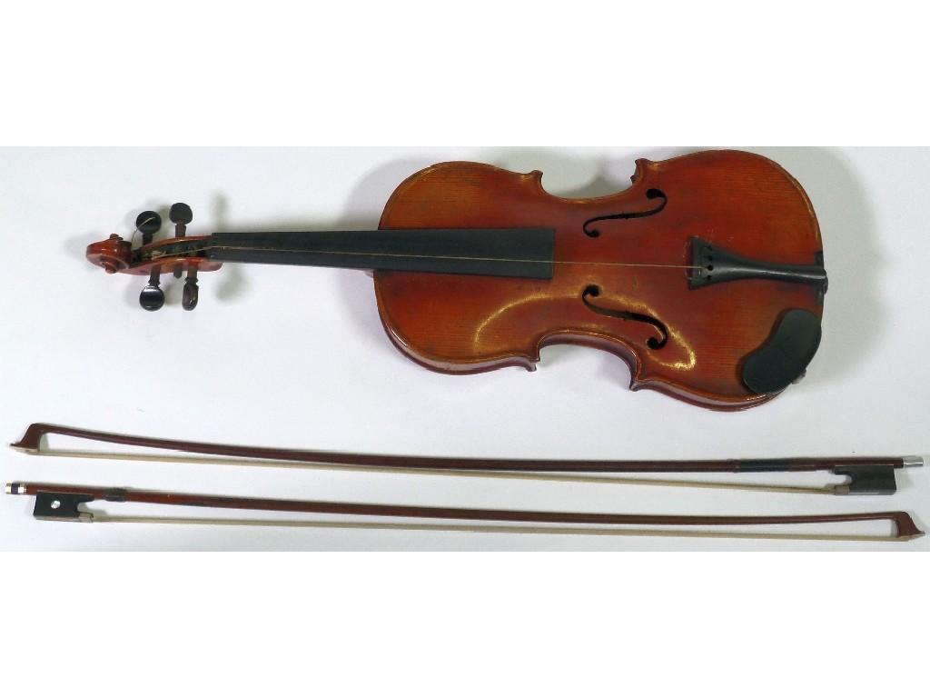 Appraisal: PROBABLY GERMAN EARLY TWENTIETH CENTURY TWENTIETH CENTURY SIZE VIOLIN with