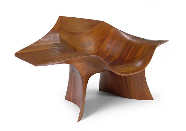 Appraisal: Property from a Private California Collection Sculptured Chair Honduras mahogany