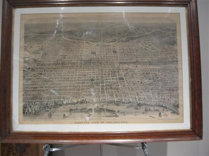 Appraisal: BIRD'S EYE VIEW OF PHILADELPHIA framed engraving sight x in