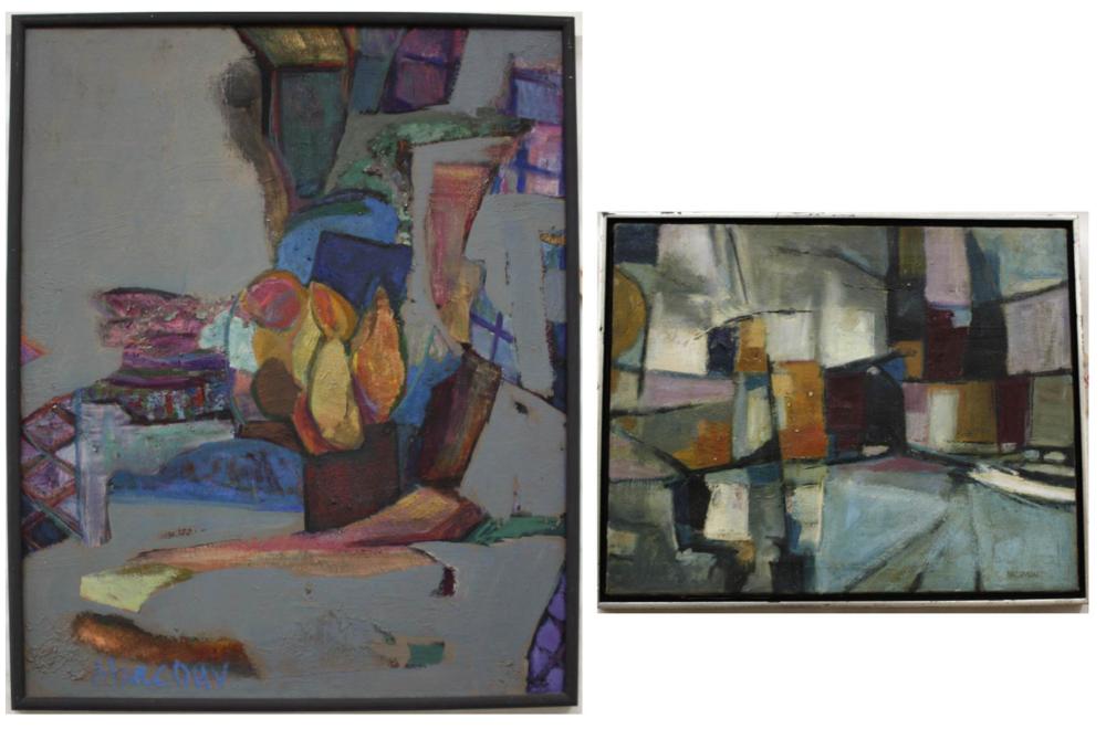 Appraisal: TWO ABSTRACT OILS ON CANVAS Joanne L Nachman Washington -