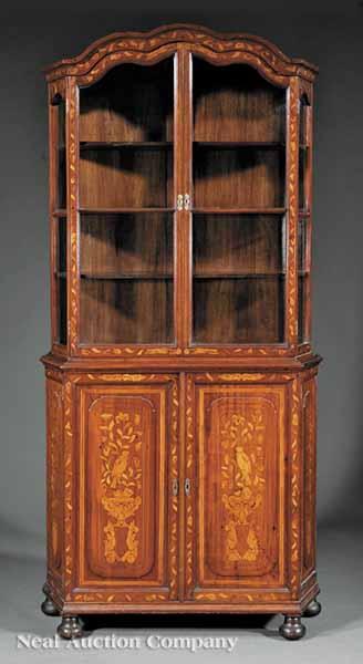 Appraisal: An Antique Dutch Mahogany and Marquetry Cabinet th c the