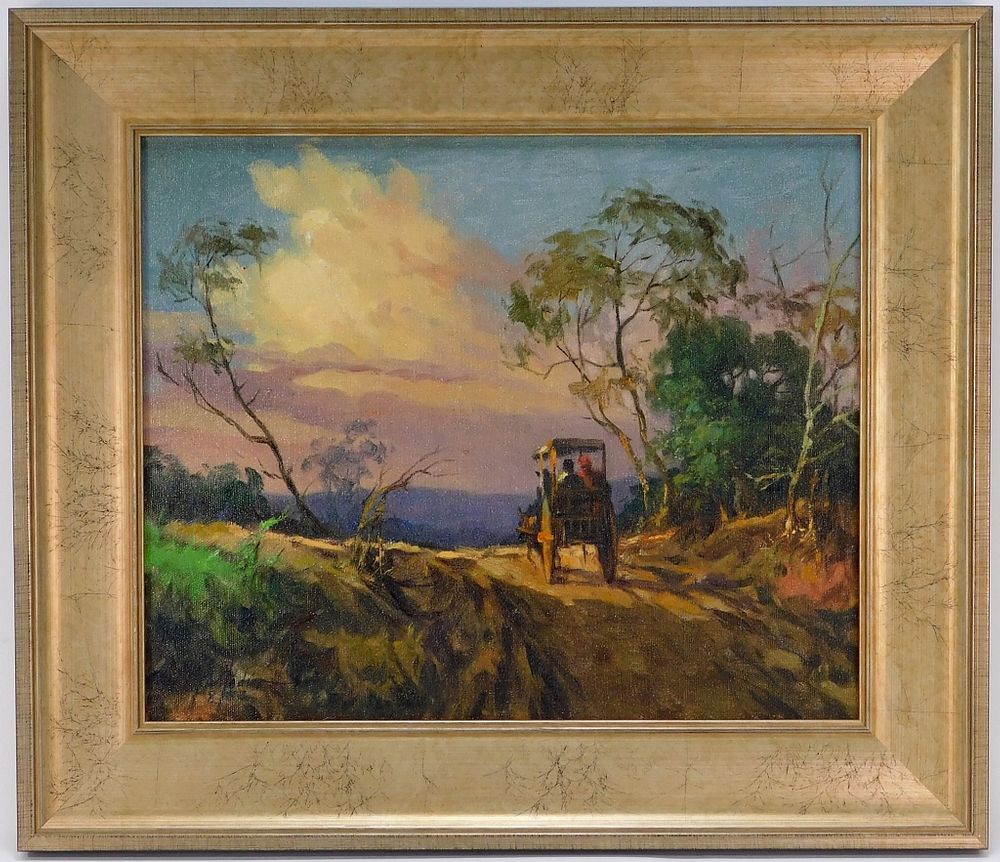 Appraisal: Gabriel Custodio Sunset Pass Landscape Painting Phillipines - Impressionist depiction