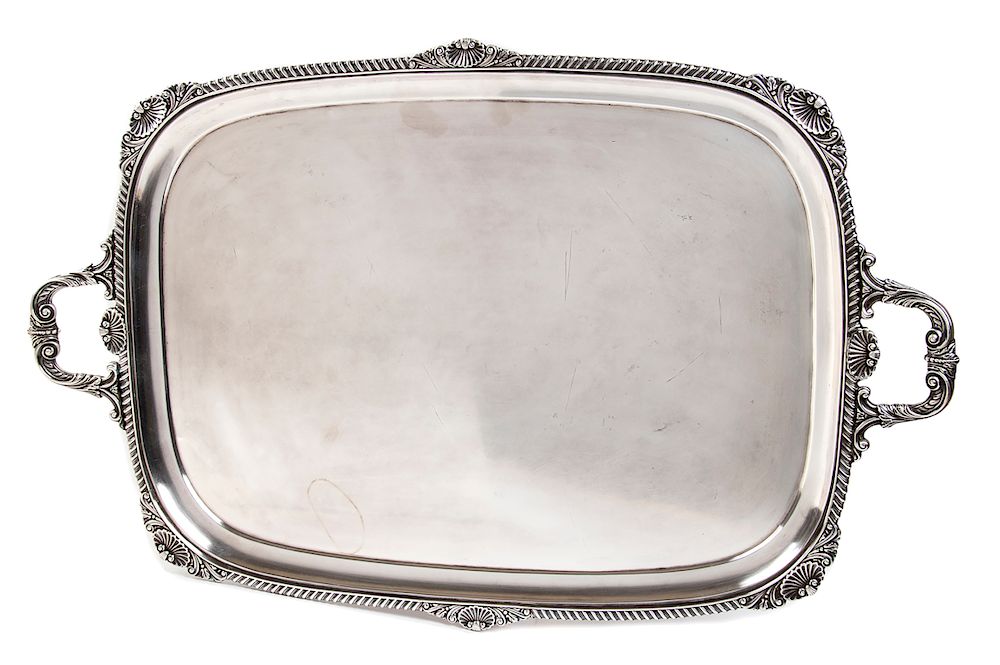 Appraisal: Sterling silver tray - London Hawksworth Eyre Co Ltd Sterling