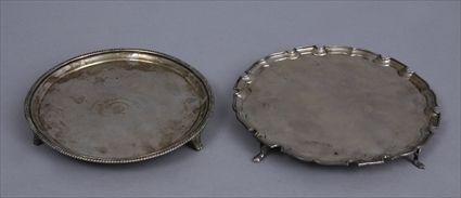 Appraisal: SCOTTISH GEORGE III ARMORIAL SILVER TRIPOD SALVER AND A LATER