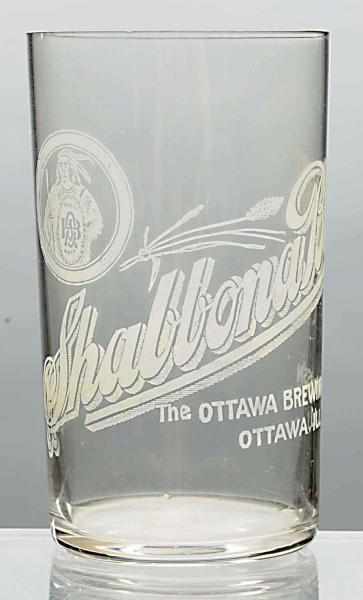 Appraisal: Shabbona Acid-Etched Beer Glass Clean glass with a couple very