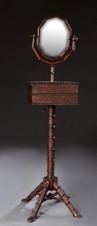 Appraisal: Aesthetic Carved Walnut Faux Bamboo Shaving Stand late th c