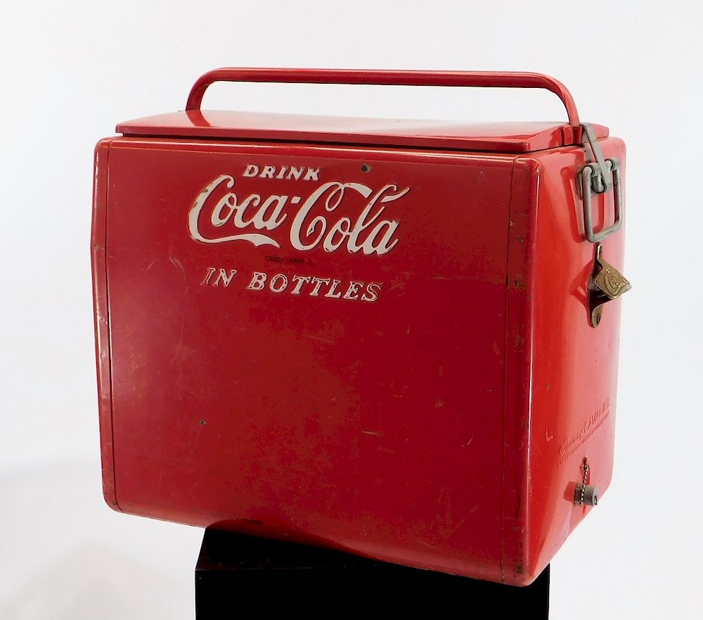 Appraisal: Vintage Drink Coca-Cola Red Advertisement Cooler United States th Century