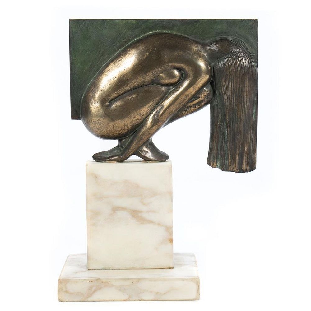 Appraisal: Igor Medvedev - Ukraine Bronze Art Deco figure of a