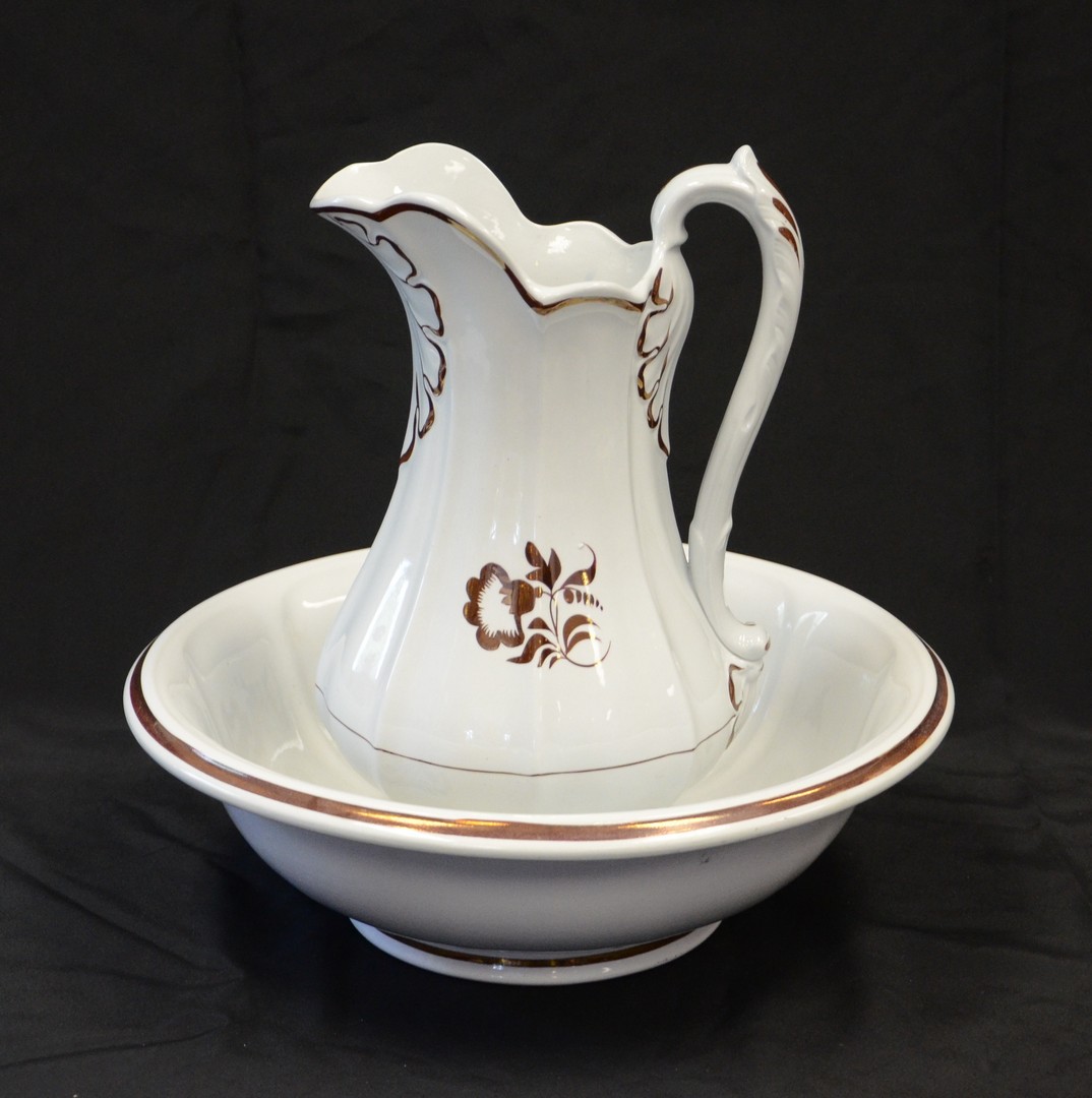 Appraisal: Large Elsmore Forster China Company Pitcher and Bowl Morning Glory