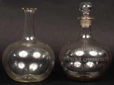 Appraisal: A Victorian onion shaped decanter and stopper with acid etched