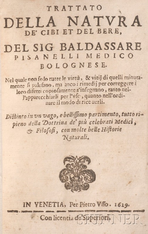 Appraisal: Pisanelli Baldassare Trattato della natura de' cibi et de bere