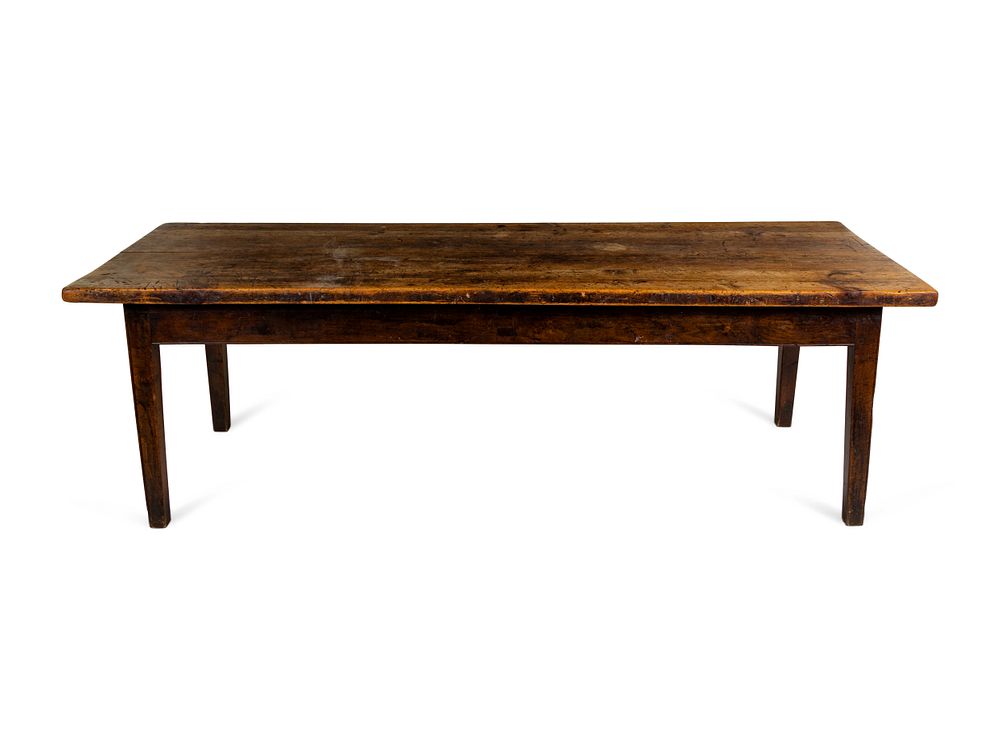 Appraisal: An English Walnut Farm Table An English Walnut Farm Table