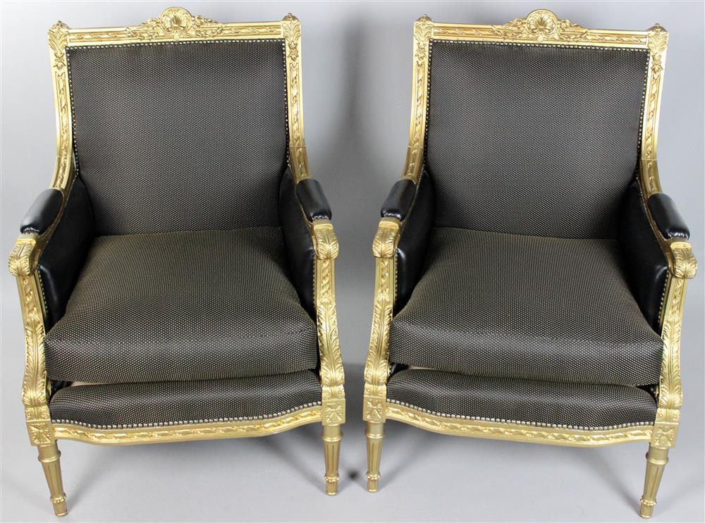 Appraisal: PAIR OF COUNCILL CRAFTSMEN LOUIS XVI STYLE GOLD PAINTED AND