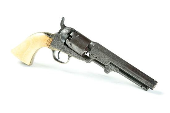 Appraisal: ENGRAVED COLT MODEL POCKET REVOLVER caliber five-shot cylinder '' octagonal