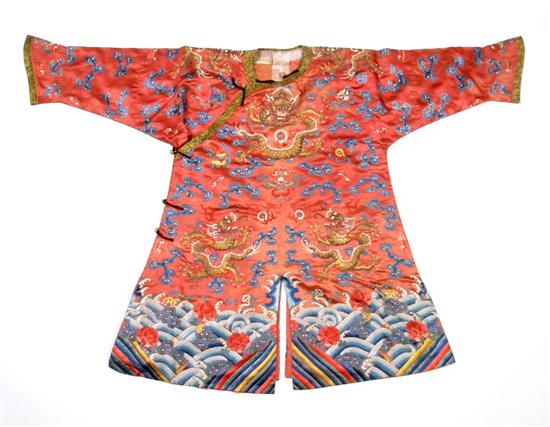 Appraisal: A Boys Chinese Dragon Robe Height inches