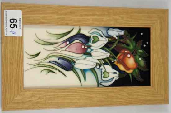 Appraisal: Moorcroft Plaque decorated with flowers limited edition by Emma Bossons