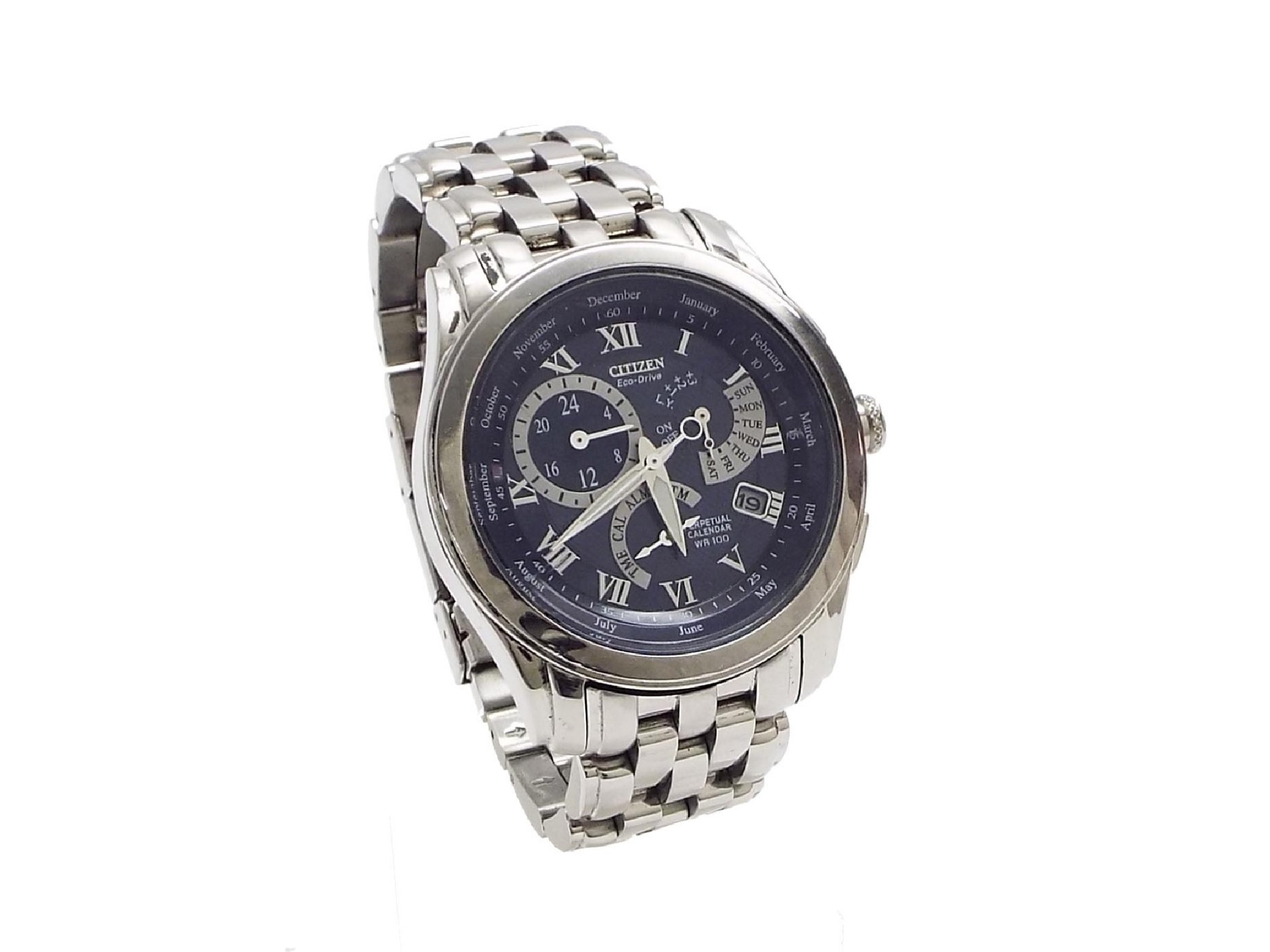 Appraisal: Citizen Eco-Drive Perpetual Calendar WR stainless steel gentleman's bracelet watch