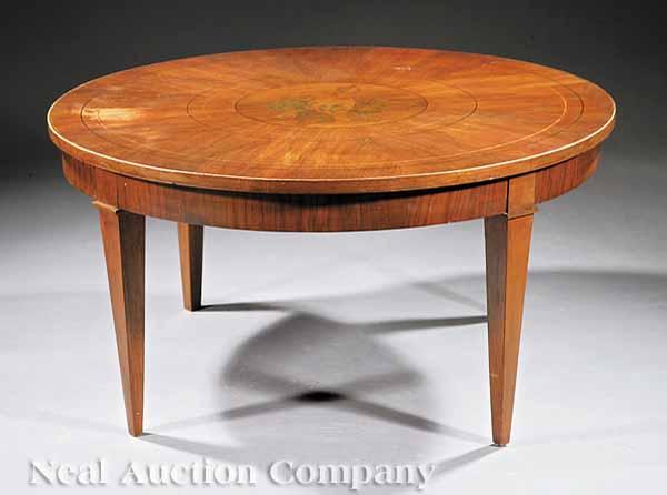 Appraisal: An Antique English Inlaid Mahogany Low Table circular top with