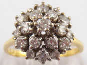 Appraisal: A yellow metal tests carat gold diamond cluster ring estimated