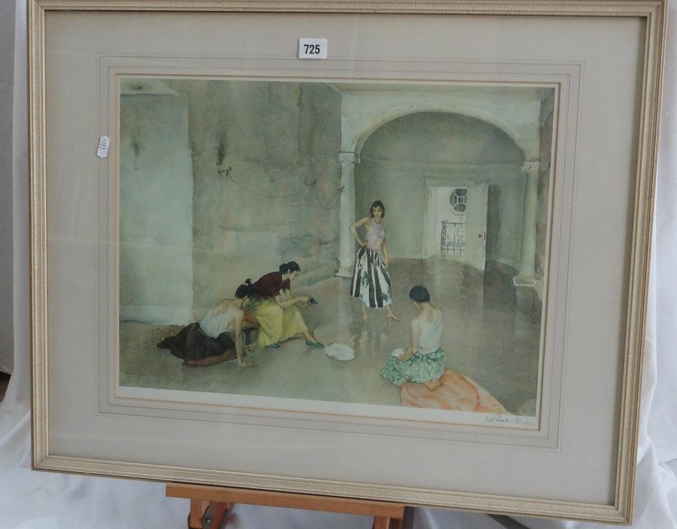 Appraisal: A signed coloured print by Sir William Russell Flint showing