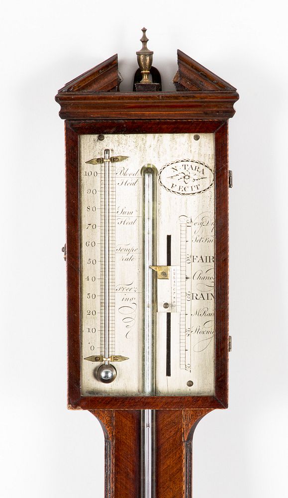 Appraisal: English mahogany stick barometer English mahogany stick barometer early th