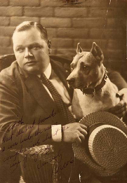 Appraisal: A Roscoe Fatty Arbuckle signed black and white photograph s