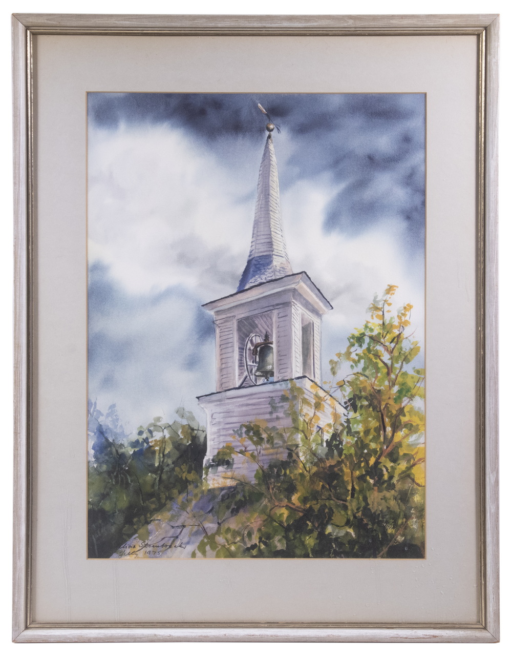 Appraisal: ALICIA STONEBREAKER ME POLAND - New England Steeple watercolor on