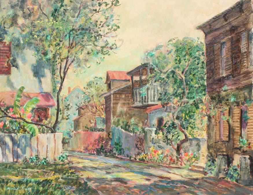 Appraisal: FRITZ Emmett American - Saint Augustine Street Scene Oil on