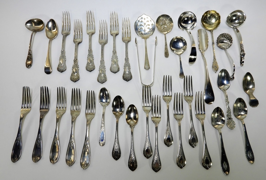 Appraisal: ESTATE STERLING SILVER FLATWARE GROUPING OZT United States th CenturyEstate