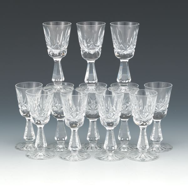 Appraisal: TWELVE WATERFORD CRYSTAL CORDIALS ROSSLARE PATTERN Twelve elegant crystal cordials