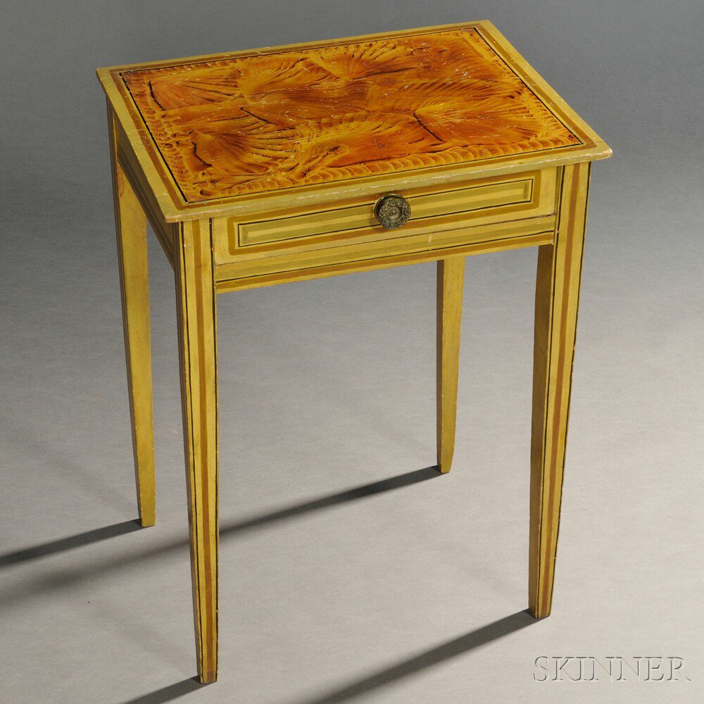 Appraisal: Federal Paint-decorated One-drawer Stand New England early th century the