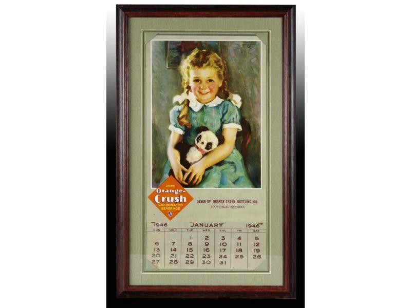 Appraisal: Orange Crush Calendar Description Calendar - '' x '' Matted