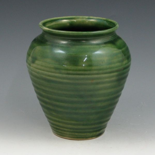 Appraisal: Van Briggle hand thrown vase in green gloss Marked Van